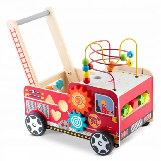 Antemergator din lemn tip masina de pompieri si diverse activitati, 48 x 27.5 x 40.5 cm, Ricokids Antemergator din lemn tip masina de pompieri si diverse activitati, 48 x 27.5 x 40.5 cm, Ricokids