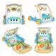 Antemergator educational 2 in 1 cu salteluta de joaca Huanger HE0637 albastru Antemergator educational 2 in 1 cu salteluta de joaca Huanger HE0637 albastru