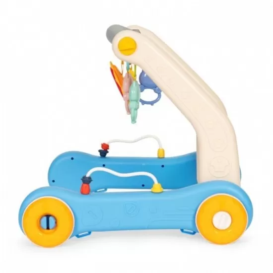 Antemergator educational 2 in 1 cu salteluta de joaca Huanger HE0637 albastru Antemergator educational 2 in 1 cu salteluta de joaca Huanger HE0637 albastru