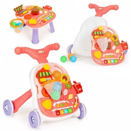 Antemergator educational 2 in 1 Huanger HE0815 - Alb cu roz Antemergator educational 2 in 1 Huanger HE0815 - Alb cu roz