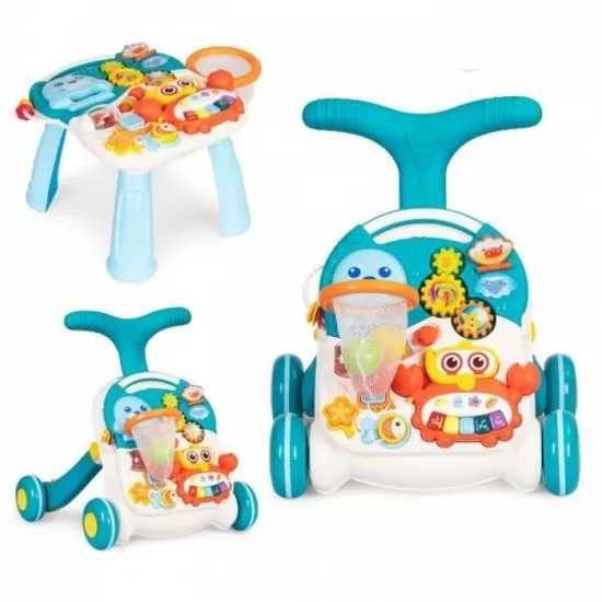 Antemergator educational 2 in 1 Huanger HE0828 - Alb cu albastru Antemergator educational 2 in 1 Huanger HE0828 - Alb cu albastru