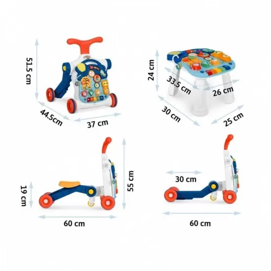 Antemergator educational 4 in 1 Ricokids 781900 - Albastru Antemergator educational 4 in 1 Ricokids 781900 - Albastru