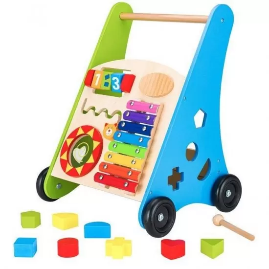Antemergator educational din lemn cu tambal si blocuri Ecotoys TL00011 Antemergator educational din lemn cu tambal si blocuri Ecotoys TL00011