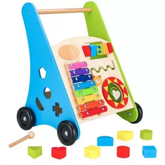 Antemergator educational din lemn cu tambal si blocuri Ecotoys TL00011 Antemergator educational din lemn cu tambal si blocuri Ecotoys TL00011
