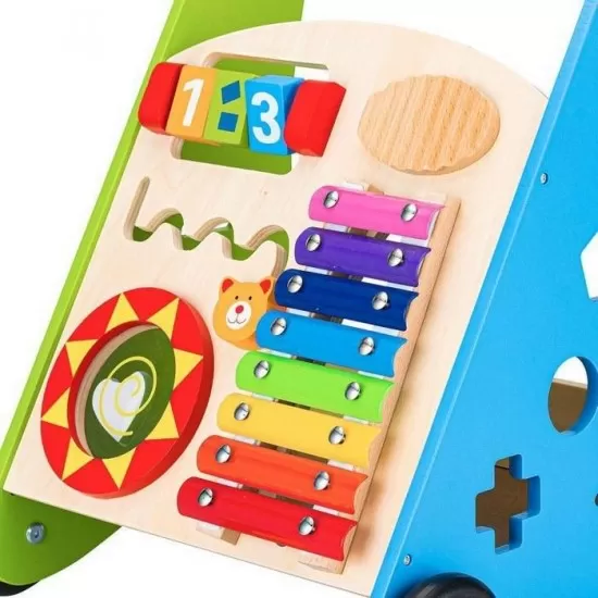 Antemergator educational din lemn cu tambal si blocuri Ecotoys TL00011 Antemergator educational din lemn cu tambal si blocuri Ecotoys TL00011