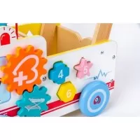 Antemergator educational din lemn Ecotoys 2 in 1 Ambulanta