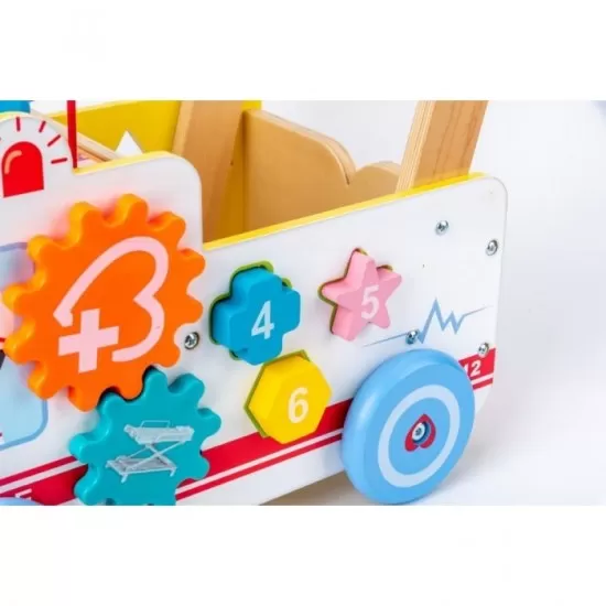 Antemergator educational din lemn Ecotoys 2 in 1 Ambulanta Antemergator educational din lemn Ecotoys 2 in 1 Ambulanta