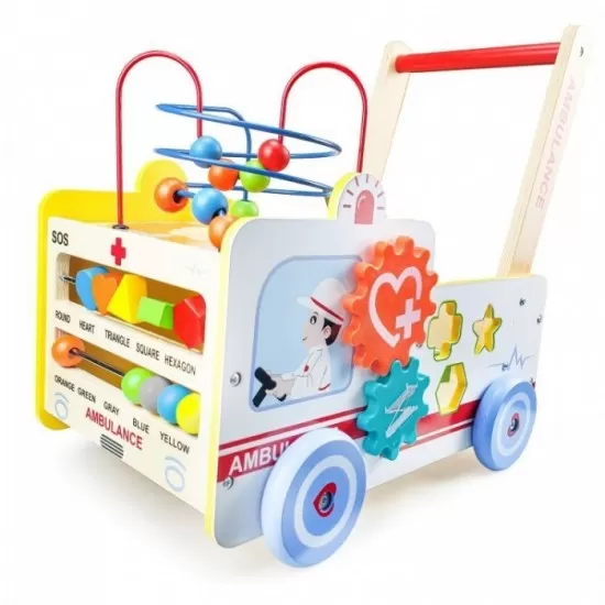 Antemergator educational din lemn Ecotoys 2 in 1 Ambulanta Antemergator educational din lemn Ecotoys 2 in 1 Ambulanta