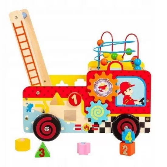 Antemergator educativ Pompieri Ecotoys HM013238, blocuri, labirint, multicolor