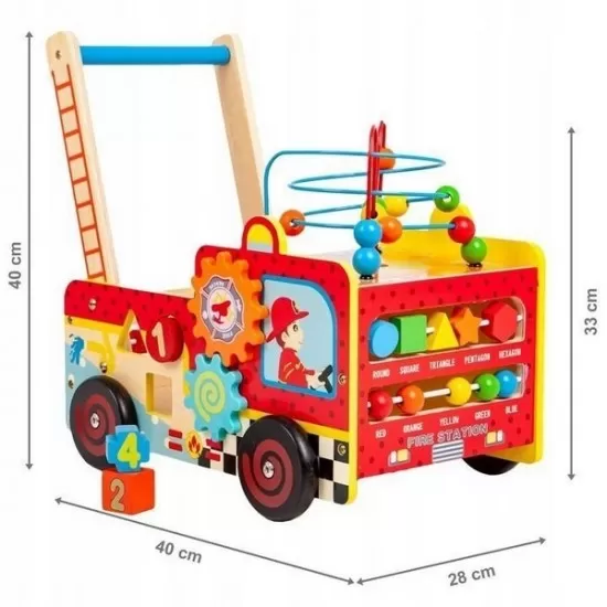 Antemergator educativ Pompieri Ecotoys HM013238, blocuri, labirint, multicolor