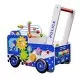 Antepremergator educational din lemn Ecotoys masina de politie multicolor Antepremergator educational din lemn Ecotoys masina de politie multicolor