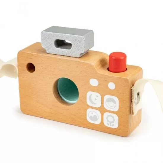 Jucarie aparat foto din lemn Ecotoys Jucarie aparat foto din lemn Ecotoys