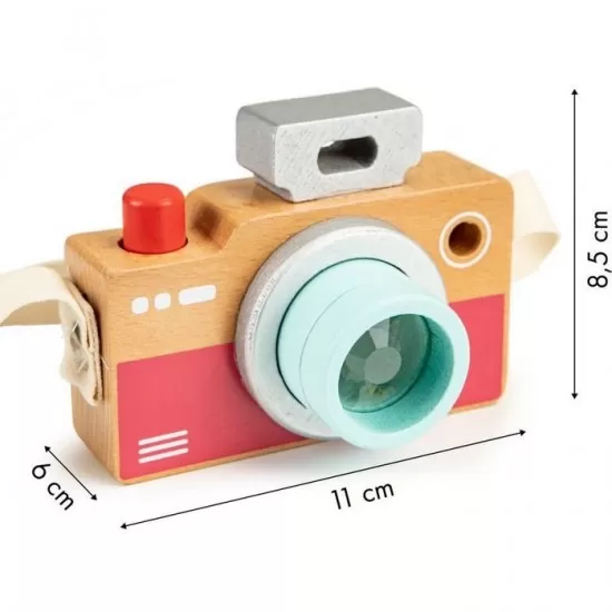 Jucarie aparat foto din lemn Ecotoys Jucarie aparat foto din lemn Ecotoys