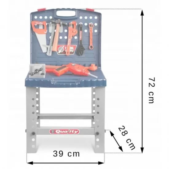 Atelier de lucru 2 in 1 cu unelte pentru copii Ricokids 772400 - Albastru Atelier de lucru 2 in 1 cu unelte pentru copii Ricokids 772400 - Albastru