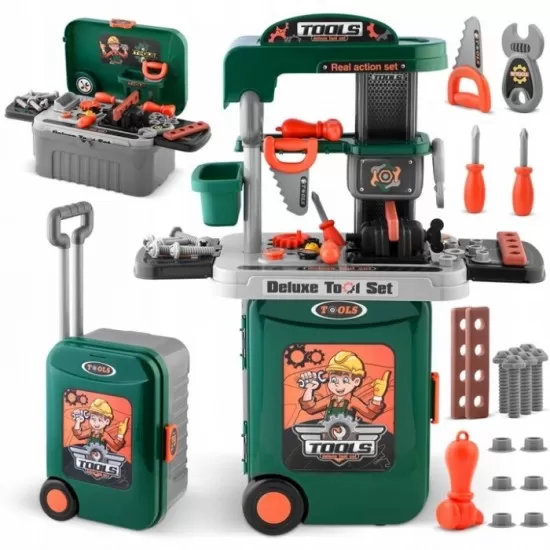 Atelier de lucru 3 in 1 cu unelte pentru copii Ricokids 772300 - Verde Atelier de lucru 3 in 1 cu unelte pentru copii Ricokids 772300 - Verde