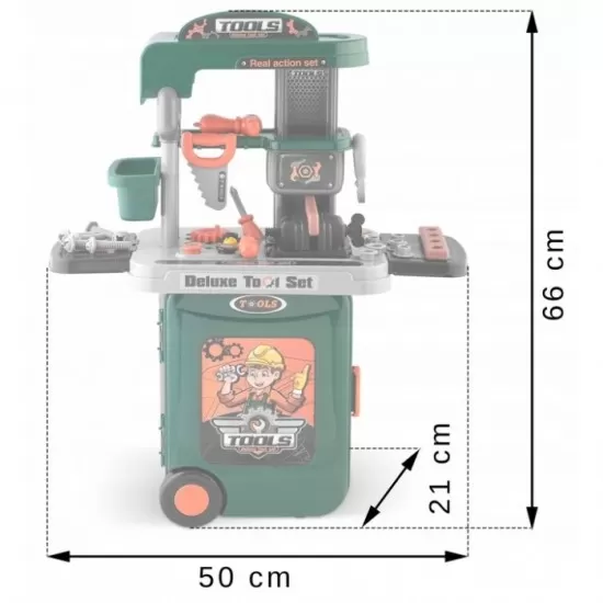 Atelier de lucru 3 in 1 cu unelte pentru copii Ricokids 772300 - Verde Atelier de lucru 3 in 1 cu unelte pentru copii Ricokids 772300 - Verde