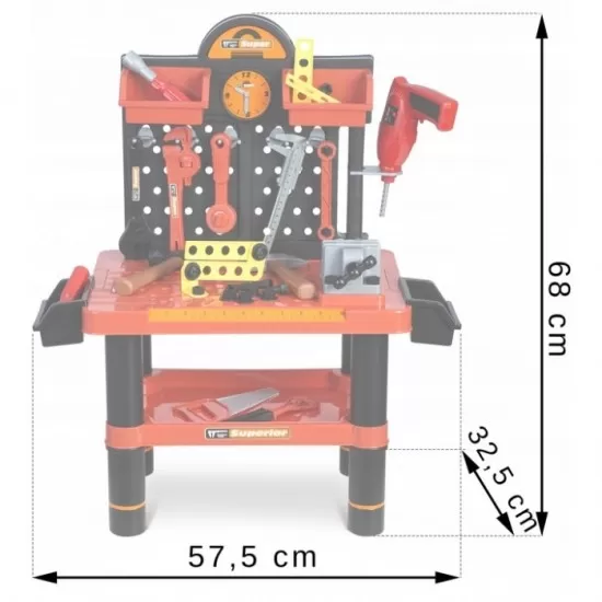 Atelier de lucru cu unelte pentru copii Ricokids 772500 - Rosu Atelier de lucru cu unelte pentru copii Ricokids 772500 - Rosu