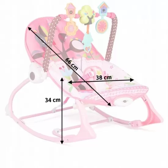 Balansoar 3 in 1 cu vibratii Ricokids 7303 Roz Balansoar 3 in 1 cu vibratii Ricokids 7303 Roz