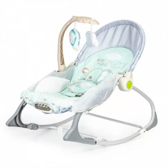 Balansoar 3 in 1 cu vibratii si melodii Ecotoys - Elefant