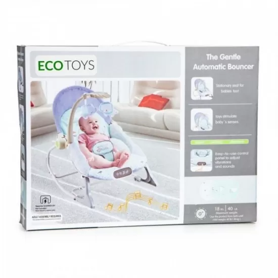 Balansoar 3 in 1 cu vibratii si melodii Ecotoys - Elefant