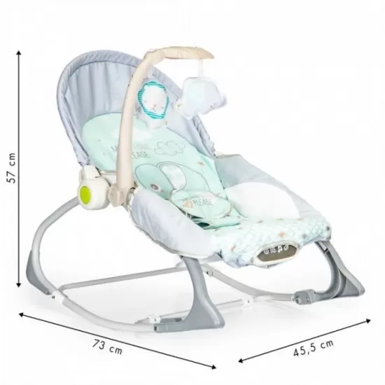 Balansoar 3 in 1 cu vibratii si melodii Ecotoys - Elefant