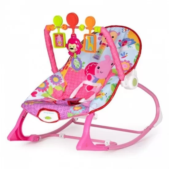 Balansoar cu vibratii 2 in 1 Ecotoys 8617 - Roz Balansoar cu vibratii 2 in 1 Ecotoys 8617 - Roz