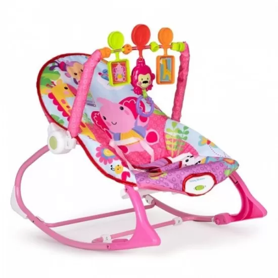 Balansoar cu vibratii 2 in 1 Ecotoys 8617 - Roz Balansoar cu vibratii 2 in 1 Ecotoys 8617 - Roz