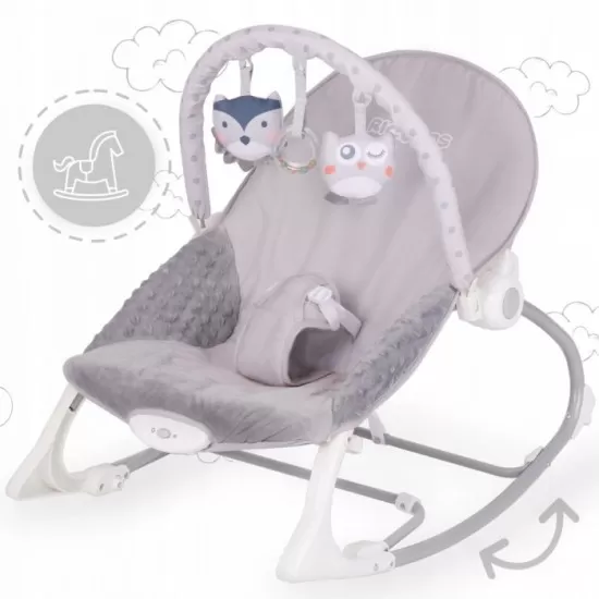 Balansoar cu vibratii Ricokids 7308 - Gri Balansoar cu vibratii Ricokids 7308 - Gri
