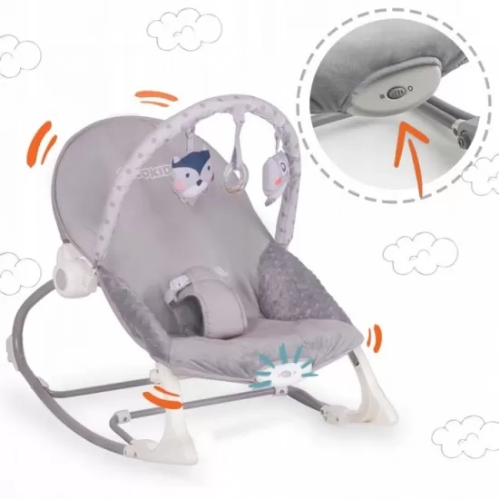 Balansoar cu vibratii Ricokids 7308 - Gri Balansoar cu vibratii Ricokids 7308 - Gri