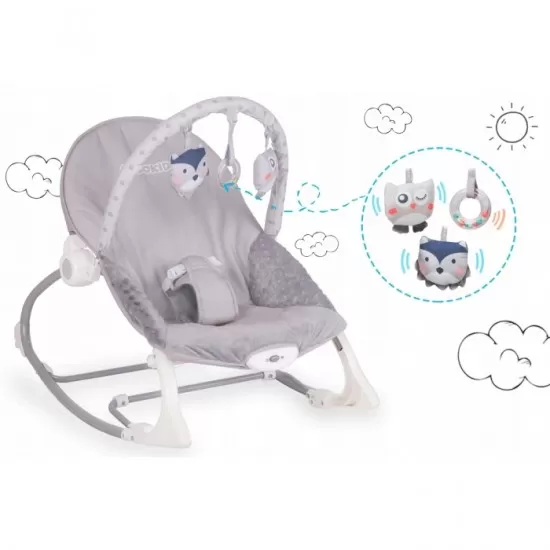 Balansoar cu vibratii Ricokids 7308 - Gri Balansoar cu vibratii Ricokids 7308 - Gri