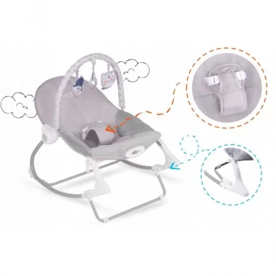 Balansoar cu vibratii Ricokids 7308 - Gri Balansoar cu vibratii Ricokids 7308 - Gri