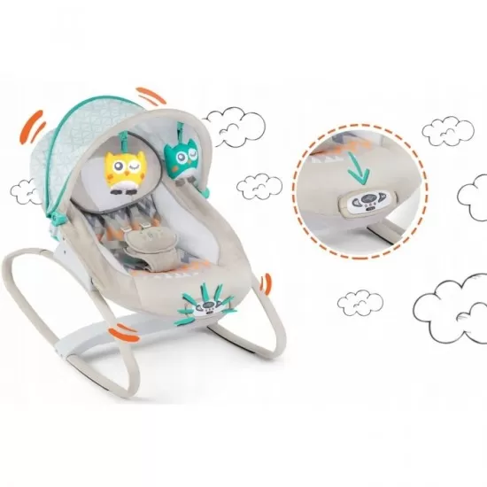 Balansoar cu vibratii si muzica Ricokids 7320 - Gri Balansoar cu vibratii si muzica Ricokids 7320 - Gri