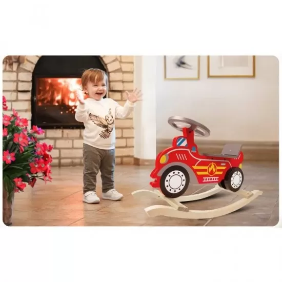 Balansoar masina de pompieri din lemn Ricokids 785001 Balansoar masina de pompieri din lemn Ricokids 785001