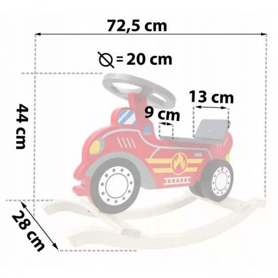Balansoar masina de pompieri din lemn Ricokids 785001 Balansoar masina de pompieri din lemn Ricokids 785001