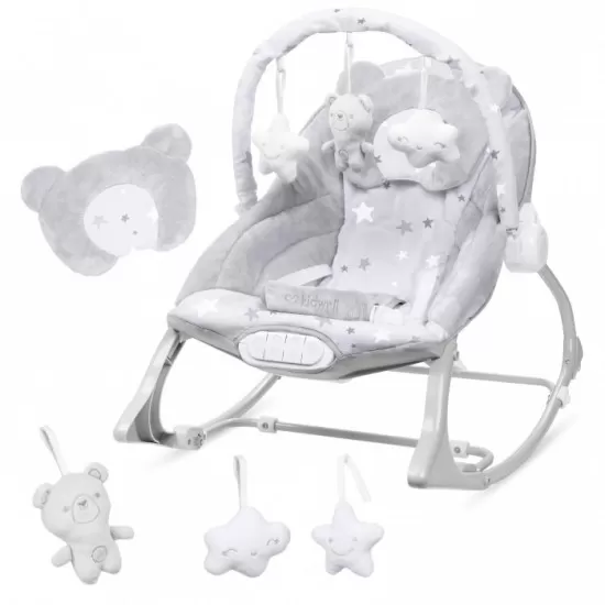 Balansoar multifunctional cu sunete si jucarii Kidwell Pino - Gri