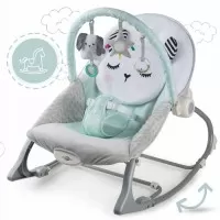 Balansoar multifunctional cu vibratii si 3 jucarii Panda Ricokids Turcoaz