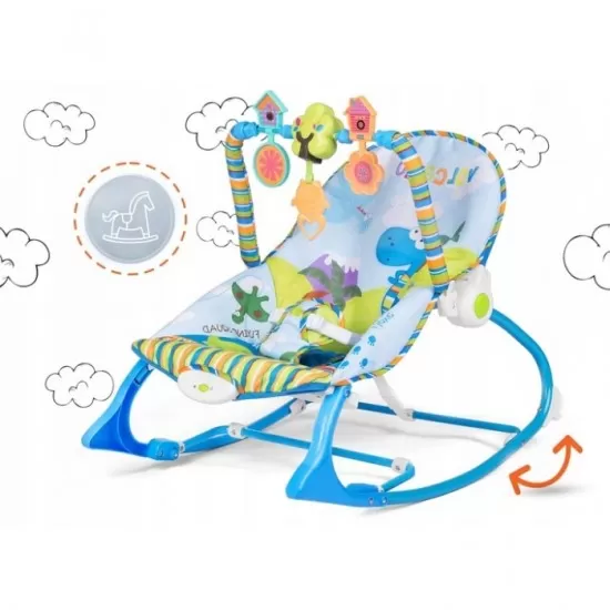 Balansoar multifunctional cu vibratii si muzica Ricokids 7302 - Albastru Balansoar multifunctional cu vibratii si muzica Ricokids 7302 - Albastru