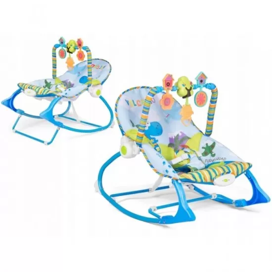 Balansoar multifunctional cu vibratii si muzica Ricokids 7302 - Albastru Balansoar multifunctional cu vibratii si muzica Ricokids 7302 - Albastru