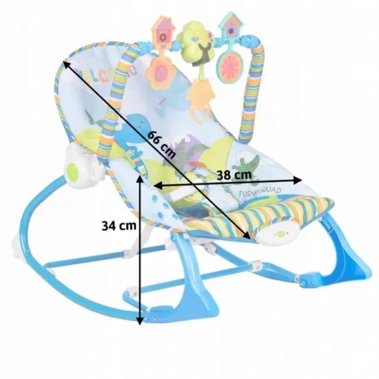 Balansoar multifunctional cu vibratii si muzica Ricokids 7302 - Albastru Balansoar multifunctional cu vibratii si muzica Ricokids 7302 - Albastru