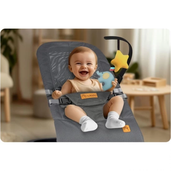 Balansoar pentru copii 2 in 1 cu jucarii, Nukido 705200, Gri Balansoar pentru copii 2 in 1 cu jucarii, Nukido 705200, Gri