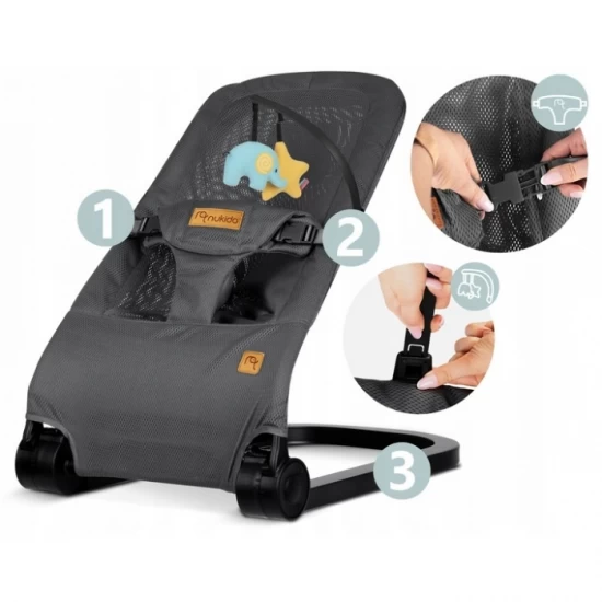 Balansoar pentru copii 2 in 1 cu jucarii, Nukido 705200, Gri Balansoar pentru copii 2 in 1 cu jucarii, Nukido 705200, Gri