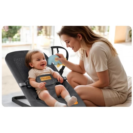 Balansoar pentru copii 2 in 1 cu jucarii, Nukido 705200, Gri Balansoar pentru copii 2 in 1 cu jucarii, Nukido 705200, Gri