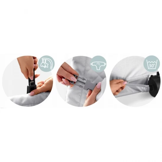 Balansoar pentru copii 2 in 1 cu jucarii, Nukido 705201, Gri deschis Balansoar pentru copii 2 in 1 cu jucarii, Nukido 705201, Gri deschis