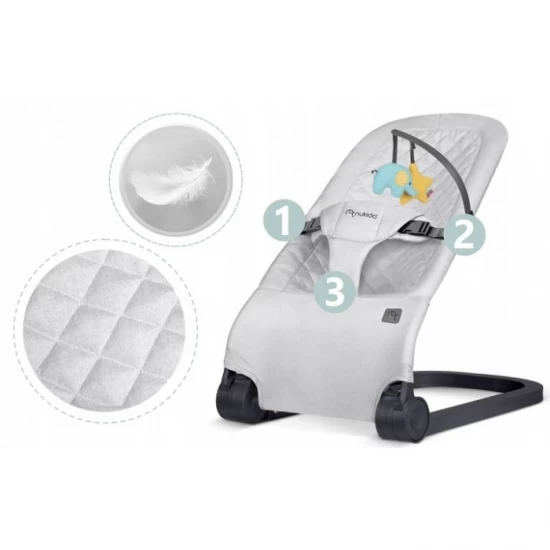 Balansoar pentru copii 2 in 1 cu jucarii, Nukido 705201, Gri deschis Balansoar pentru copii 2 in 1 cu jucarii, Nukido 705201, Gri deschis