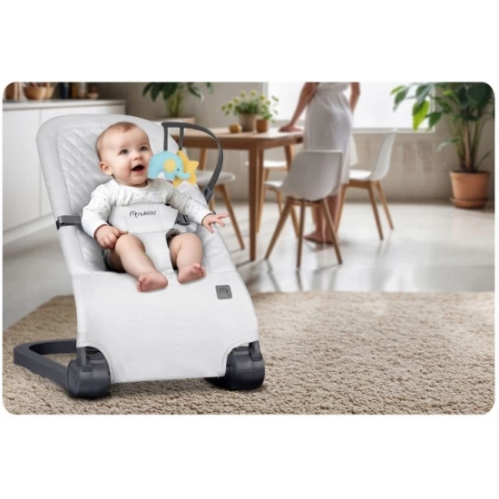 Balansoar pentru copii 2 in 1 cu jucarii, Nukido 705201, Gri deschis Balansoar pentru copii 2 in 1 cu jucarii, Nukido 705201, Gri deschis