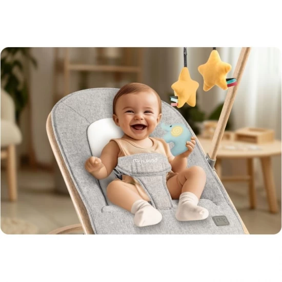 Balansoar pentru copii 2 in 1 cu jucarii, Nukido 705300, Gri Balansoar pentru copii 2 in 1 cu jucarii, Nukido 705300, Gri