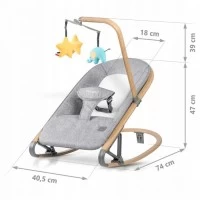 Balansoar pentru copii 2 in 1 cu jucarii, Nukido 705300, Gri