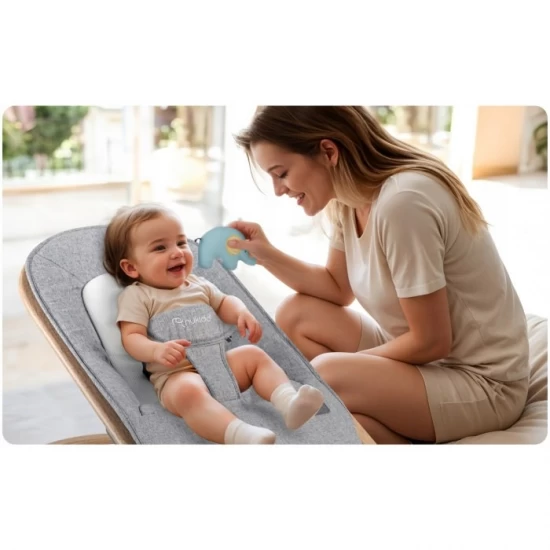 Balansoar pentru copii 2 in 1 cu jucarii, Nukido 705300, Gri Balansoar pentru copii 2 in 1 cu jucarii, Nukido 705300, Gri