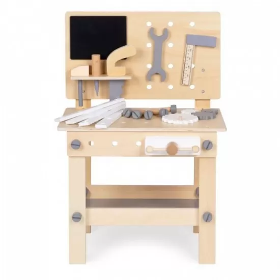 Banc de lucru din lemn cu accesorii pentru copii Ecotoys W03D076E Banc de lucru din lemn cu accesorii pentru copii Ecotoys W03D076E