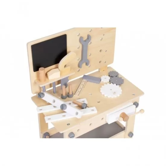 Banc de lucru din lemn cu accesorii pentru copii Ecotoys W03D076E Banc de lucru din lemn cu accesorii pentru copii Ecotoys W03D076E